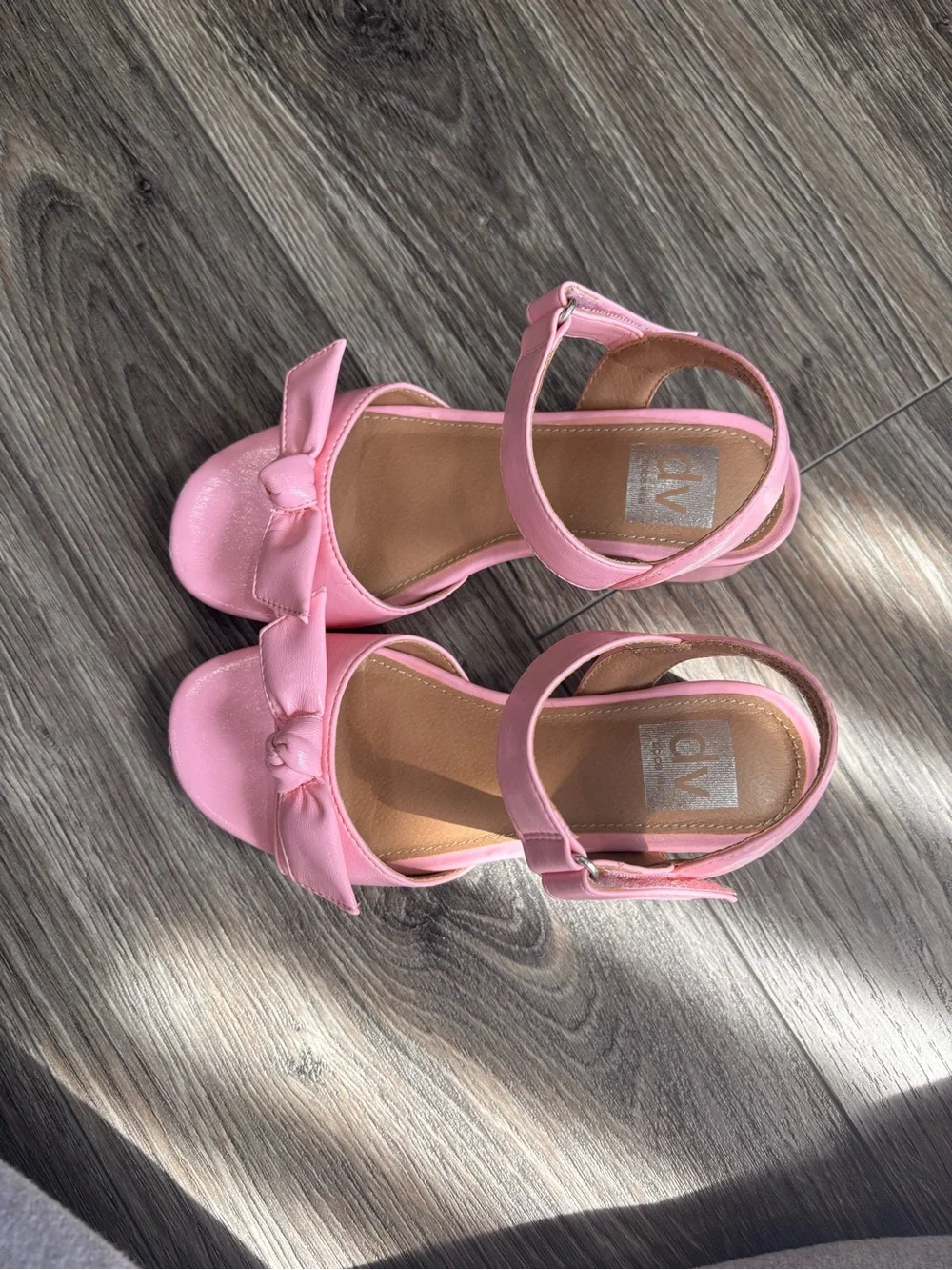 Pink Bow Block Heel Sandals - kids